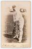 Sir Kingsmill James Key. Surrey & Oxford University 1882-1904. Excellent original sepia cabinet card photograph of Key, full length in batting pose at the wicket, wearing Surrey cap. The photograph by E.Hawkins & Co., Brighton, measures 4.25&rdquo;x6.5&rdquo;. Minor 