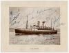 Australian tour of England 1948. Official Orient Line &lsquo;R.M.S. Orontes&rsquo; photograph of the ship which brought the Australian team to England in 1948. The photograph laid down to official mount with printed title below. Nicely signed to photograph in ink by 