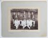 &lsquo;Yorkshire County Cricket Team. Season 1905&rsquo;. Excellent early official mono photograph of the Yorkshire team seated and standing in rows wearing cricket attire, caps and blazers. Players are Lord Hawke (Captain), Hirst, Smith, Tunnicliffe, Haigh, Myers, D
