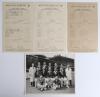Old England v Surrey 1946. Original mono press photograph of the Old England team who played Surrey at the Oval, 23rd May 1946. Players are Percy Fender, Douglas Jardine, Patsy Hendren, Herbert Sutcliffe, Frank Woolley, Donald Knight, Tich Freeman, Errol 
