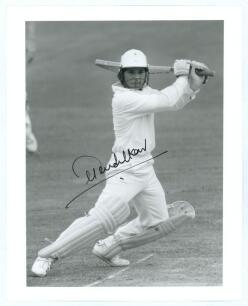 Sachin Ramesh Tendulkar. Bombay/ Mumbai, Yorkshire & India 1988-2014. Three original mono press photographs of Tendulkar, two in batting action pose by Allsport, the other celebrating a wicket with Hirwani by PA Sports. Each photograph signed by Tendulkar