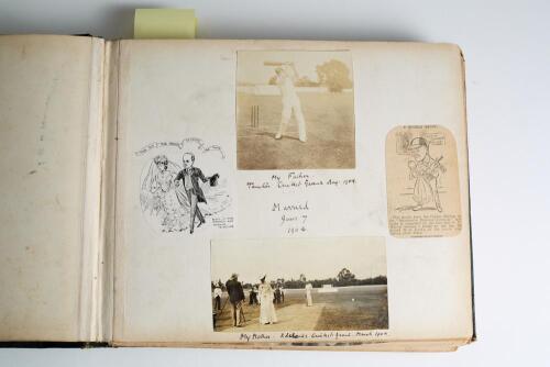 Pelham Francis &lsquo;Plum&rsquo; Warner. Middlesex, Oxford University & England 1894-1929. Album comprising an extensive collection of candid photographs and the odd cutting relating to the cricketing, social and naval life of Warner and his family covering the peri