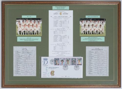 Robert William &lsquo;Bob&rsquo; Taylor. Derbyshire & England 1961-1988. M.C.C. v Rest of the World. Diana, Princess of Wales Memorial match, Lords 1998. &lsquo;Publishers Presentation Copy No.5. Presented to Bob Taylor&rsquo;. A framed limited edition display comprising the off