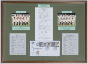 Robert William &lsquo;Bob&rsquo; Taylor. Derbyshire & England 1961-1988. M.C.C. v Rest of the World. Diana, Princess of Wales Memorial match, Lords 1998. &lsquo;Publishers Presentation Copy No.5. Presented to Bob Taylor&rsquo;. A framed limited edition display comprising the off