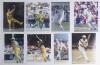Australian Internationals signed photographs. Eight colour press photographs, each signed by the featured player. Signatures are Shane Warne, Stuart Law, Matthew Elliott, Darren Lehmann, Paul Reiffel, Greg Blewett, Jason Gillespie and Ian Harvey. Agencies