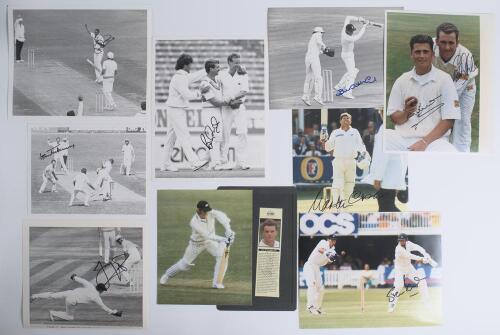 New Zealand tours to England 1983-1997. A selection of sixty colour and mono press photographs featuring New Zealand and England players, with the odd magazine extract, cutting etc. and a scorecard signed by Richard Hadlee. A number of photographs signed 