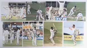 Pakistan tour to England 1996. A selection of thirty colour press photographs featuring Pakistan and England players in match action, post-match celebrations, presentations etc. Eight photographs signed by the featured player. Signatures are Inzamam-ul-Ha