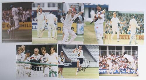 South Africa return to Test cricket 1994. Thirty colour and mono press photographs featuring South Africa and England players in Test and one day international match action in England. Three photographs signed by the featured player(s). Signatures are Kep