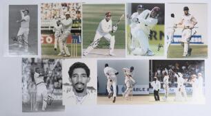 West Indies tours to England 1984-1998. Sixty mono and colour press photographs featuring West Indies and England players in Test and one day international match action. Eleven photographs signed by the featured player. Signatures are Carl Hooper, Phil Si