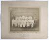 &lsquo;Alfred Shaw&rsquo;s Eleven&rsquo; 1881. Early original sepia photograph of Shaw&rsquo;s team, seated and standing in rows wearing cricket attire for the match v Lord Sheffield&rsquo;s XI at Sheffield Park, Uckfield on the 25th-27th August 1881. Players include Shaw (Captain) Gu