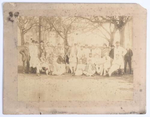 Eastbourne v Lord Sheffield&rsquo;s XI 1886. Inaugural match at The Saffrons, Eastbourne. Two rare and early original sepia photographs, one of Lord Sheffield&rsquo;s XI, the other of both teams for the first match to be played at The Saffrons, Eastbourne, 12th May 1