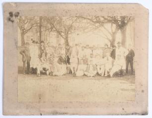 Eastbourne v Lord Sheffield&rsquo;s XI 1886. Inaugural match at The Saffrons, Eastbourne. Two rare and early original sepia photographs, one of Lord Sheffield&rsquo;s XI, the other of both teams for the first match to be played at The Saffrons, Eastbourne, 12th May 1