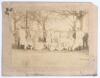 Eastbourne v Lord Sheffield&rsquo;s XI 1886. Inaugural match at The Saffrons, Eastbourne. Two rare and early original sepia photographs, one of Lord Sheffield&rsquo;s XI, the other of both teams for the first match to be played at The Saffrons, Eastbourne, 12th May 1