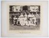 &lsquo;Rev. W. Summers&rsquo; Team&rsquo; and &lsquo;Mr. John Gilbert&rsquo;s Team&rsquo; 1886. Two early original sepia photographs of each team seated and standing in rows wearing cricket attire in front of the pavilion at Sheffield Park, for a match played 13th September 1886. The photog