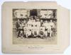 &lsquo;Rev. W. Summers&rsquo; Team&rsquo; and &lsquo;Mr. John Gilbert&rsquo;s Team&rsquo; 1886. Two early original sepia photographs of each team seated and standing in rows wearing cricket attire in front of the pavilion at Sheffield Park, for a match played 13th September 1886. The photog - 2