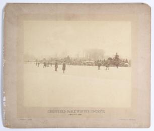 &lsquo;Sheffield Park Winter Sports. January 17th 1891&rsquo;. Excellent original sepia photographs of a cricket match being played on the ice of a frozen over Upper Women&rsquo;s Way Pond near the cricket ground at Sheffield Park with spectators in attendance, some on the