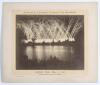 The Earl of Sheffield. &lsquo;Illuminations & Fireworks in honour of the Australians&rsquo; 1893. Early large original sepia photograph of a spectacular firework display in progress at night over the lake at Sheffield Park, &lsquo;Photographed specially for the Earl of She