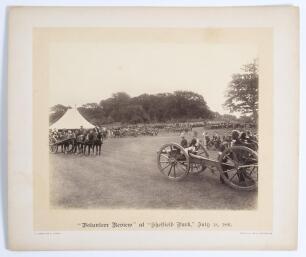 The Earl of Sheffield. &lsquo;&rdquo;Volunteer Review&rdquo; at &ldquo;Sheffield Park&rdquo;, July 18, 1891&rsquo;. Two large early original sepia photographs depicting an event of military &lsquo;manoeuvres&rsquo; held at Sheffield Park. The scenes depict large numbers of participants, reportedly comp