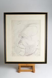 Sir Charles Aubrey Smith. Sussex, Transvaal & England 1882-1896. &lsquo;Sir Aubrey Smith&rsquo; Large and unusual original pen and ink line study of Aubrey Smith by fellow cricketer and actor Clifford Severn. The study using lines and heavier shading shows the head o