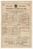 &lsquo;Sussex v Kent 1882&rsquo;. Early original double sided scorecard for the match played at Hove 10th- 12th July 1882 with complete printed scores with odd pencil annotation. The match was drawn, for Sussex C. Aubrey Smith top scored for Sussex with 68, O&rsquo;Shaughn
