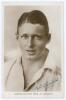 Edward Lambert &lsquo;Ted&rsquo; a&rsquo;Beckett. Victoria & Australia 1927-1932. Sepia real photograph postcard of a&rsquo;Beckett, head and shoulders wearing cricket attire. Nicely signed in blue ink by a&rsquo;Beckett to the photograph and also to verso. Printed title &lsquo;Australian T