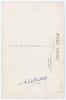 Edward Lambert &lsquo;Ted&rsquo; a&rsquo;Beckett. Victoria & Australia 1927-1932. Sepia real photograph postcard of a&rsquo;Beckett, head and shoulders wearing cricket attire. Nicely signed in blue ink by a&rsquo;Beckett to the photograph and also to verso. Printed title &lsquo;Australian T - 2