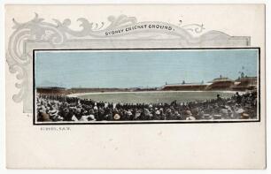 Australian cricket postcards. Two rarer postcards, one in colour of the &lsquo;Sydney Cricket Ground&rsquo; 1904, Private Post Card Co and the other again in colour of &lsquo;Melbourne Cricket Ground. An English Eleven at Play 1904&rsquo;. E.P. Series. Some wear, good condition 