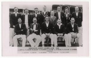 Derbyshire C.C.C. 1949 & 1950. Two excellent mono real photograph plain back postcard of the 1949 and 1949 teams, seated and standing in rows, wearing cricket attire with title and players names to lower borders. Both stamped A. Wilkes & Son, West Bromwic