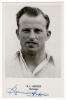 Bernard Hedges. Glamorgan 1950-67 and Allan Watkins. Glamorgan & England 1939-1963. Mono real photograph postcard of each player, head and shoulders, with name and county printed to lower border. Signed in ink by both Hedges and Watkins. Sporting Handbook