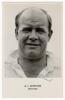 Bernard Hedges. Glamorgan 1950-67 and Allan Watkins. Glamorgan & England 1939-1963. Mono real photograph postcard of each player, head and shoulders, with name and county printed to lower border. Signed in ink by both Hedges and Watkins. Sporting Handbook - 2