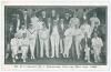 &lsquo;Mr. G.L. Jessop&rsquo;s XI v. Uddingston, 19th and 20th June, 1908&rsquo;. Rare and early mono printed postcard of the teams standing and seated in front of the pavilion, wearing cricket attire and assorted blazers and headgear for the match played at Uddingston, So