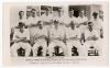 Hampshire C.C.C. 1947 & 1948. Excellent mono real photograph plain back postcard of the 1947 team, seated and standing in rows, wearing cricket attire with title and players names to lower border. Sold with a postcard sized photograph of the 1848 team, ag