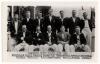 Hampshire C.C.C. 1947 & 1948. Excellent mono real photograph plain back postcard of the 1947 team, seated and standing in rows, wearing cricket attire with title and players names to lower border. Sold with a postcard sized photograph of the 1848 team, ag - 2