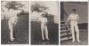 Frank Edward Woolley. Kent & England 1906-1938. Three early real photograph postcards of a youthful Woolley in his debut first-class season wearing cricket attire and Kent cap in different poses, all apparently taken at the Angel Ground, Tonbridge in 1906