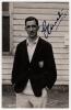 Edmund &lsquo;Eddie&rsquo; Crush. Kent 1946-1949. Mono real photograph plain back postcard of Crush standing three quarter length wearing cricket attire and Kent 2nd XI blazer. Very nicely signed in black ink to the photograph by Crush. Printed title &lsquo;E. Crush. Kent&rsquo;
