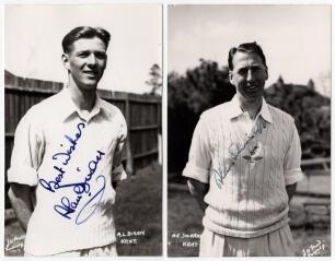 Kent. Alan Dixon and Alan Shirreff. Two post-war mono real photograph postcards, one of Alan Leonard Dixon (Kent 1950-1970), the other of Alexander Campbell &lsquo;Alan&rsquo; Shirreff (Cambridge University, Hampshire, Kent & Somerset 1939-1958), both depicted half l