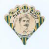 James &lsquo;Jimmy&rsquo; Wootton. Kent & Hampshire 1880-1900. Rare early fan shaped trade card with cameo of Wootton, named, to left hand side and title &lsquo;Play Up Kent&rsquo; above. J. Baines Litho, Bradford 1890s. With advertising to reverse. Minor soiling, otherwise in g