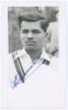 Sonny Ramadhin. Trinidad, Lancashire & West Indies 1949-1965. Mono real photograph plain back postcard of Ramadhin, head and shoulders wearing cricket attire. Very nicely signed in blue ink to the photograph by Ramadhin. Official stamp to verso for A. Wil