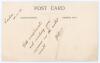 John Berry &lsquo;Jack&rsquo; Hobbs. Surrey & England 1905-1934. Original sepia real photograph postcard of Hobbs standing full length in batting pose in the nets. Nicely signed in ink to the photograph by Hobbs with greeting handwritten to top corner &lsquo;To F.G. Berkel - 2