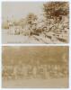 &lsquo;Sussex v India Hove 1911&rsquo;. Two rare sepia real photograph postcards for the match played at Hove, 21st- 23rd August 1911. Both postcards depict different views of the spectators at the match. Wiles of Hove, nos. 12 and 29. Postally unused. Light creasing