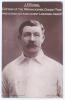 James Frederick &lsquo;Fred&rsquo; Byrne. Warwickshire 1897-1912. Early postcard printed in mauve of Byrne depicted head and shoulders. Printed title to top &lsquo;J.F. Byrne. Captain of the Warwickshire Cricket Team who scored 222 runs against Lancashire June 1st & 2nd [1