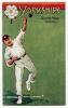 &lsquo;George Hirst Bowling&rsquo;. Early colour postcard with an illustration of Hirst depicted in bowling pose on a green background, with decorative &lsquo;Yorkshire&rsquo; title and emblem to side. Dainty series. Postally unused. Good condition. Rare.