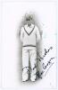 Alexander &lsquo;Alec&rsquo; Coxon. Yorkshire & England 1945-1950. Mono real photograph postcard of Coxon in cameo, standing full length wearing cricket attire and Yorkshire cap. Nicely signed to the photograph in black ink &lsquo;Best wishes, Alec Coxon&rsquo;. Official stamp t