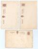 South Africa tour to England 1907. Three rare and early mono postcards of members of the 1907 South Africa touring party published by Gale & Polden of Portsmouth. One features Aubrey Faulkner batting in the nets with printed title to lower border &lsquo;J.A. [s - 2
