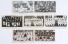 South Africa tours to England 1907-1947. Seven mono/ sepia postcards of South Africa touring teams, each with players seated and standing in rows. Includes five real photograph postcards for the tours of 1907, 1912, 1929, 1935 and 1947, and two mono print