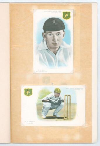 &lsquo;South African International Cricketers 1929&rsquo; series. Full set of sixteen colour postcards depicting each of the original members of the touring party, with &lsquo;S.A. 1929&rsquo; emblem to top corner of each. Produced in South Africa for the tour of England in 1929