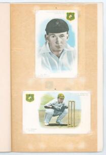 &lsquo;South African International Cricketers 1929&rsquo; series. Full set of sixteen colour postcards depicting each of the original members of the touring party, with &lsquo;S.A. 1929&rsquo; emblem to top corner of each. Produced in South Africa for the tour of England in 1929