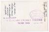 Walter Mervyn &lsquo;Merv&rsquo; Wallace. Auckland & New Zealand 1933-1957. Mono real photograph plain back postcard of Wallace, head and shoulders wearing tour blazer. Nicely signed in ink to the photograph by Wallace and dated 1949. Official stamp to verso for A. W - 2