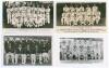 India tours to England 1932-1952. Four mono/ sepia real photograph postcards of India teams for tours to England 1932, 1936, 1946 and 1952 with players seated and standing in rows. Players&rsquo; names printed to lower border of the 1932, 1936 and 1952 postcard