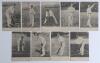 Player postcards early 1900s. A selection of mono/ sepia postcards including nine Wrench Series of individual players, H.R. Butt series no. 1385, J.T. Brown no. 1386, J.T. Tyldesley no. 1387, W. Rhodes no. 1388, L.C. Braund no. 1389, G.H. Hirst no. 1391, 